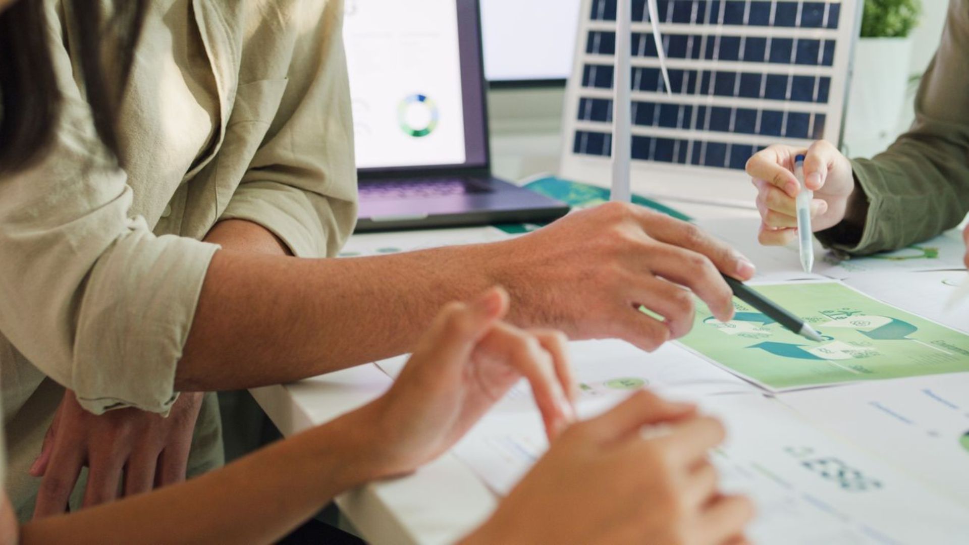 image of hands over a table during a training session
