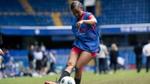 A young Black girl playing football as part of Rexona’s Breaking Limits inclusive advertising campaign.