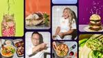 A collage of images including two chefs laughing, and shots of key Asian and South American inspired dishes from Unilever Food Solutions Menu Trends research.