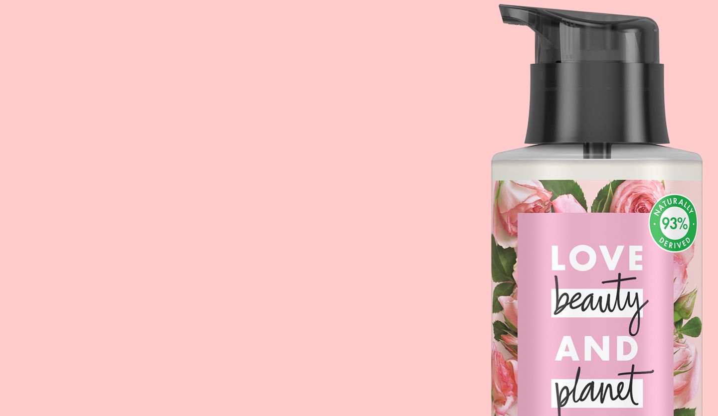 Love Beauty and Planet bottle with recycled pump