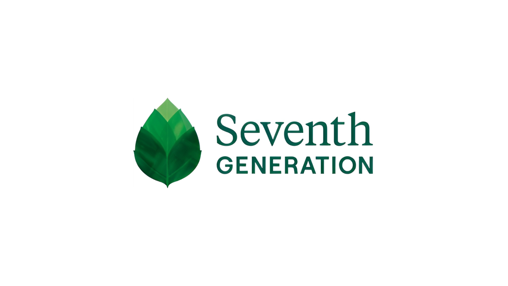 The logo for Unilever’s Seventh Generation brand. A green leaf next to green text 