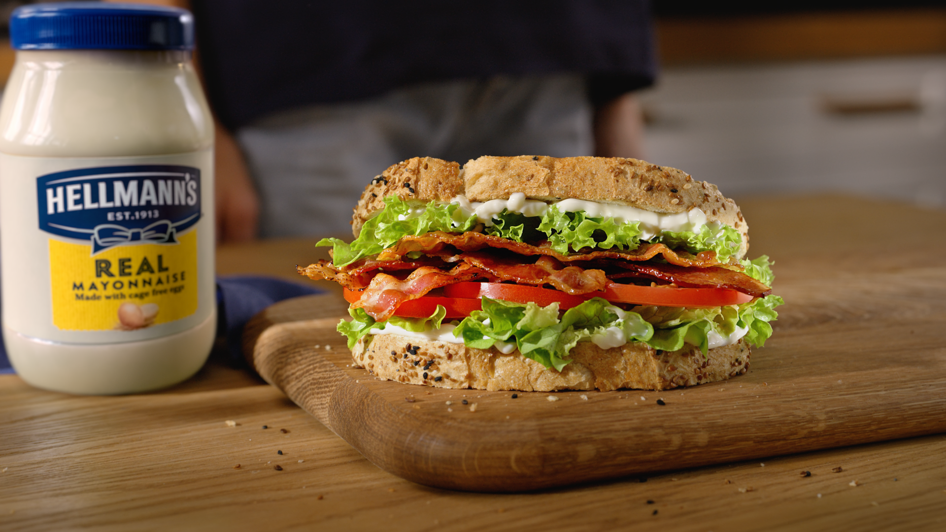 Burger with Hellmann's mayo