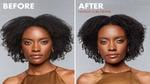 Two images of a women before and after using the Curl Define product range