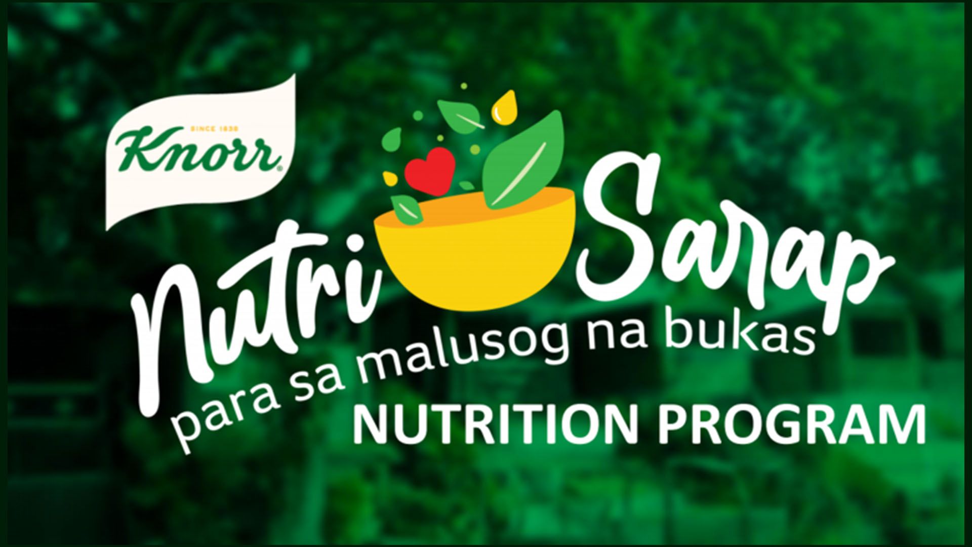 Image of the Knorr Nutri Sarap programme logo in the Philippines, Nutri for nutritious and Sarap for delicious. 