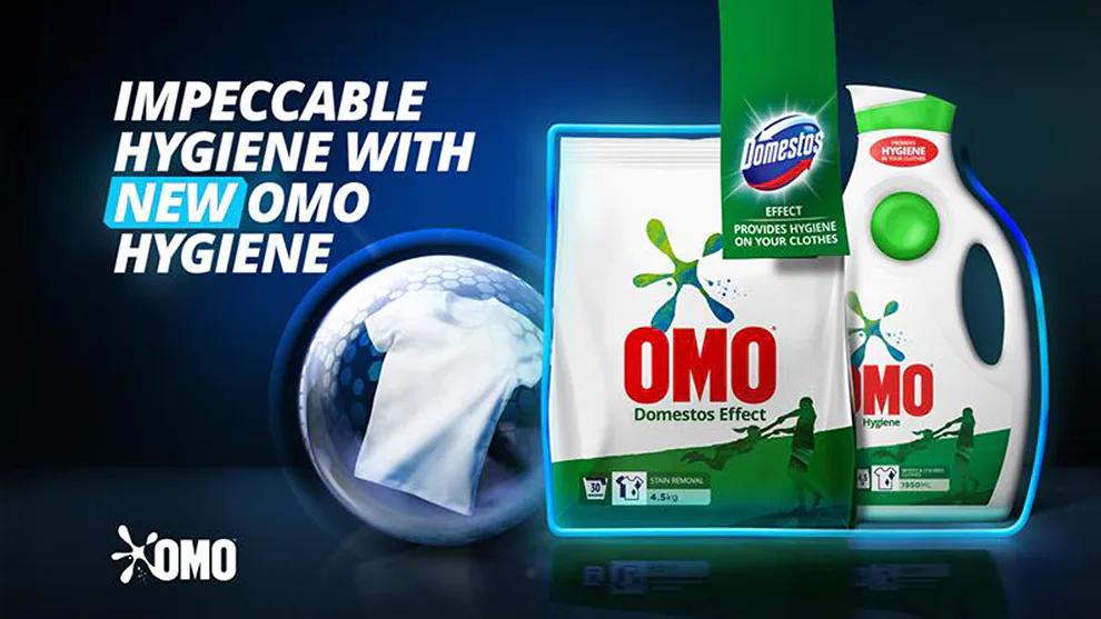 Advert for Omo Powder Detergent with the Domestos Effect, Turkey’s first-ever Hygiene Laundry Range.