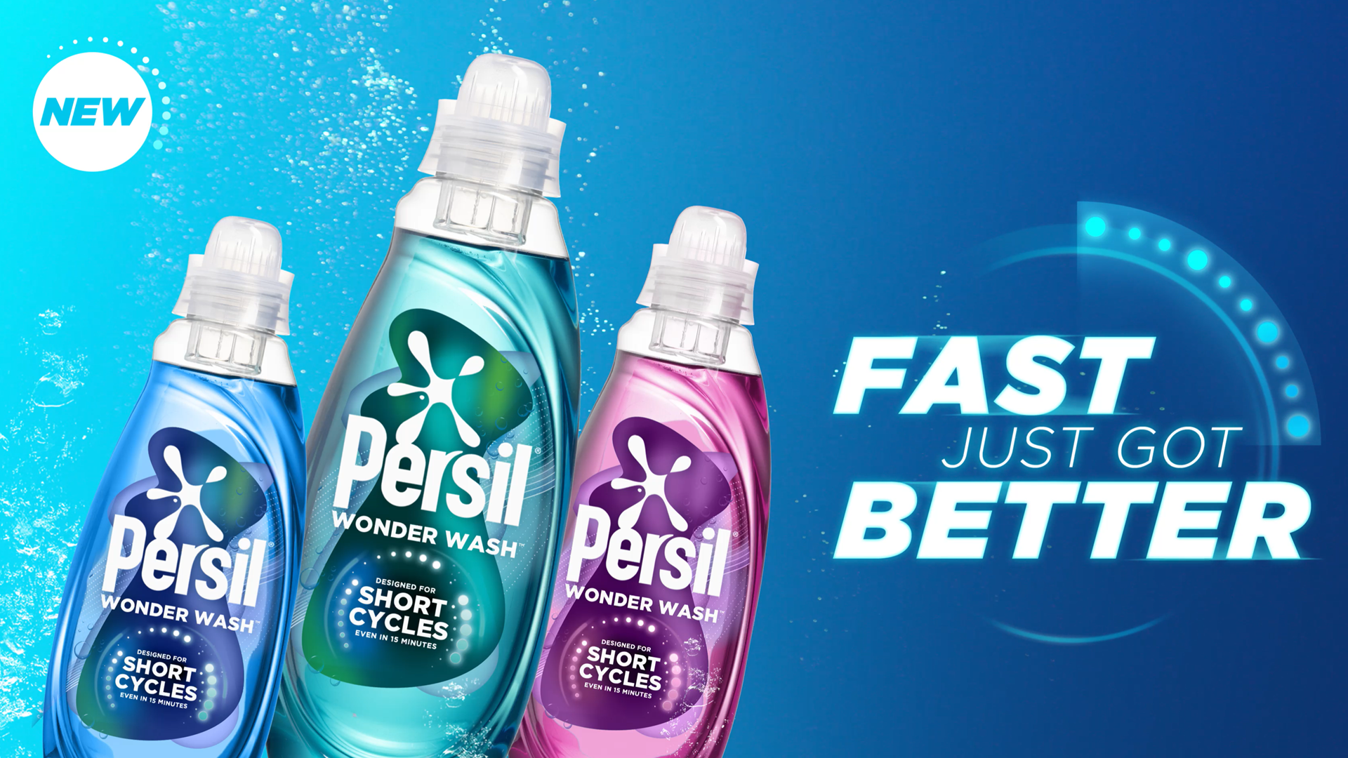 A marketing campaign for Persil’s new laundry detergent, Wonder Wash. The product can perform in just 15 minutes.