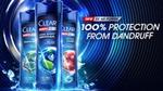 Bottles of Clear Cool Sport Menthol. The best selling anti-dandruff shampoo for men.