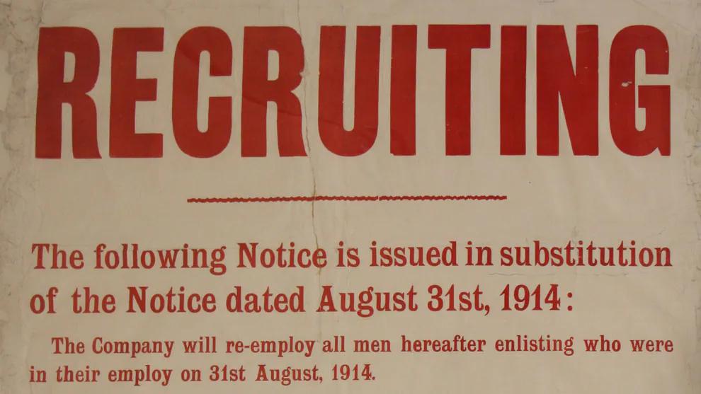 A recruitment poster from 1914