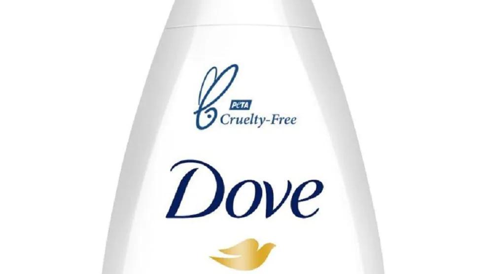 A bottle with the Dove logo