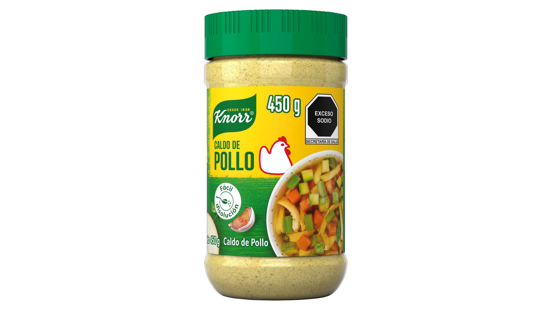 A jar of Knorr Chicken Bouillon powder.