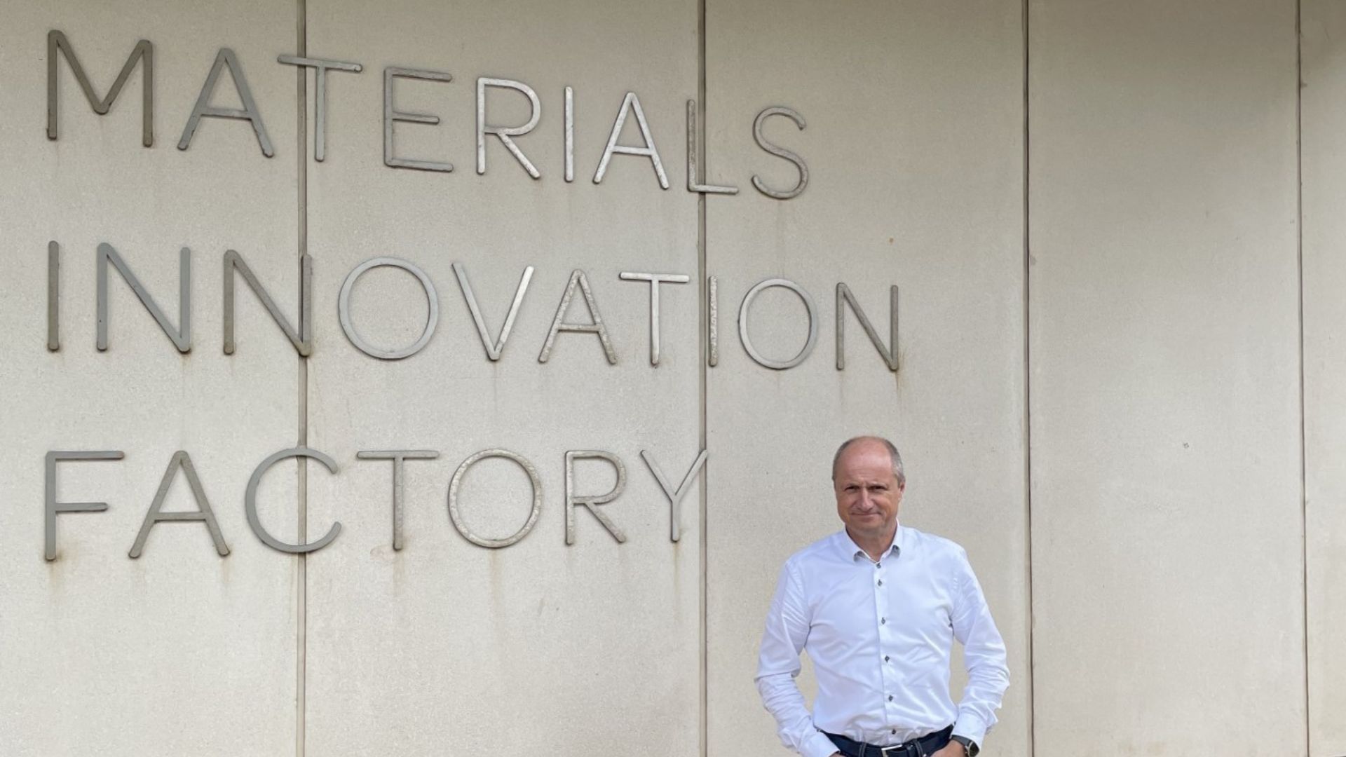 Unilever Head of Biotech Neil Parry in front of the Materials Innovation Factory.