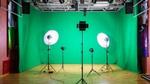 Lights and cameras in a studio