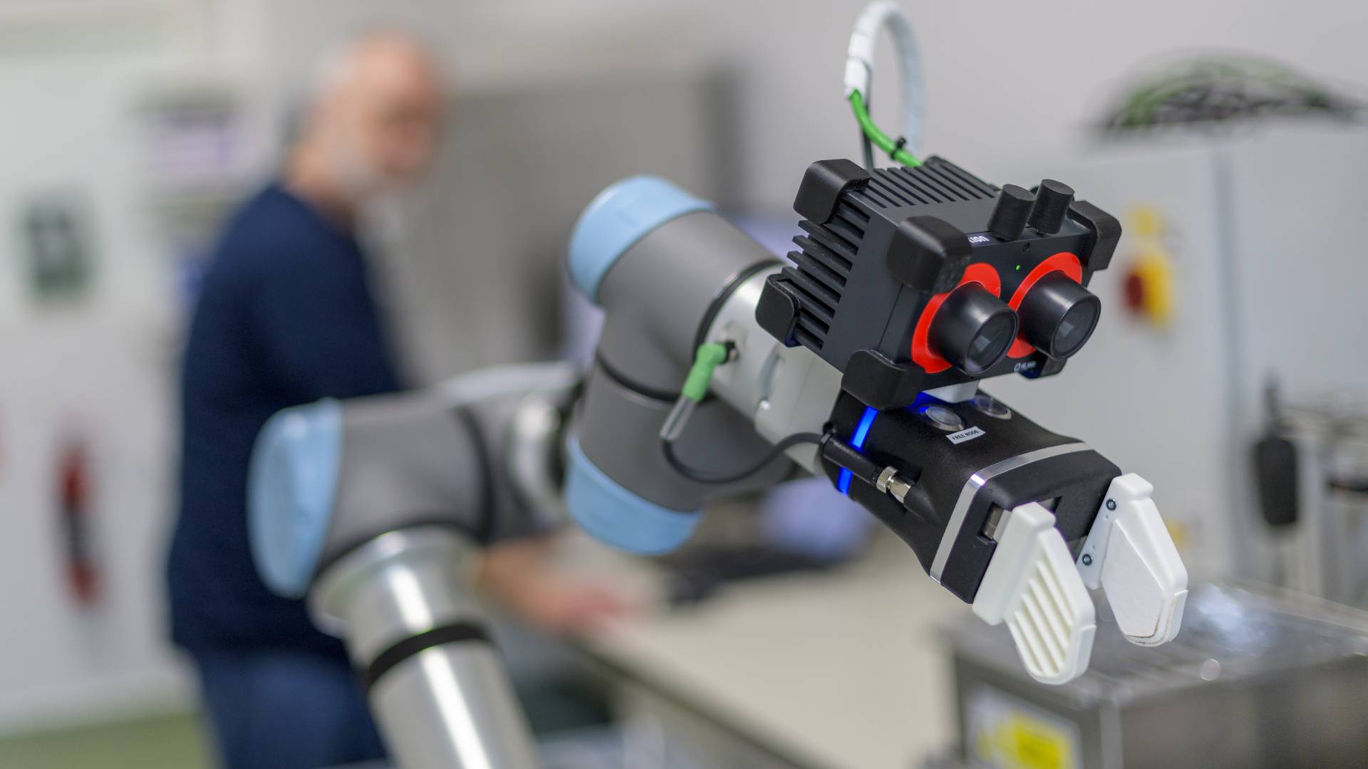 A robot helper used by Unilever R&D to automate ice cream processes to speed production of new Magnum Bon Bons.