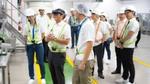 Philippines President Ferdinand Marcos tries out a VR diagnostic tool used at Unilever Philippines new factory in Cavite