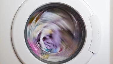 laundry spinning in washing machine