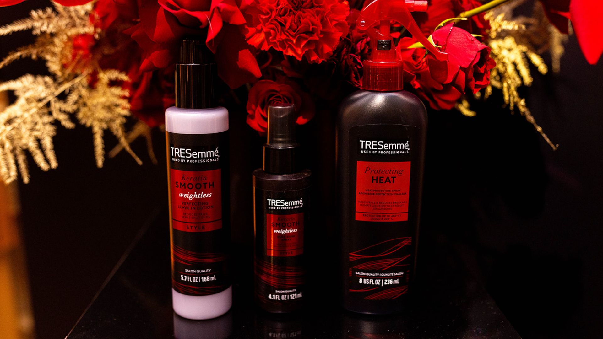 Three products from TRESemmé’s Keratin Smooth range, used backstage at New York Fashion Week.