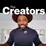 Elfried Samba wears a wide-brimmed hat standing indoors beneath the text “The Creators”.