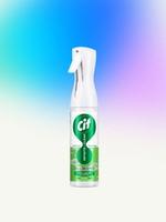 A bottle of Cif All-in-One Infinite Clean spray with a white trigger top, set against a blue‑to‑purple gradient background.