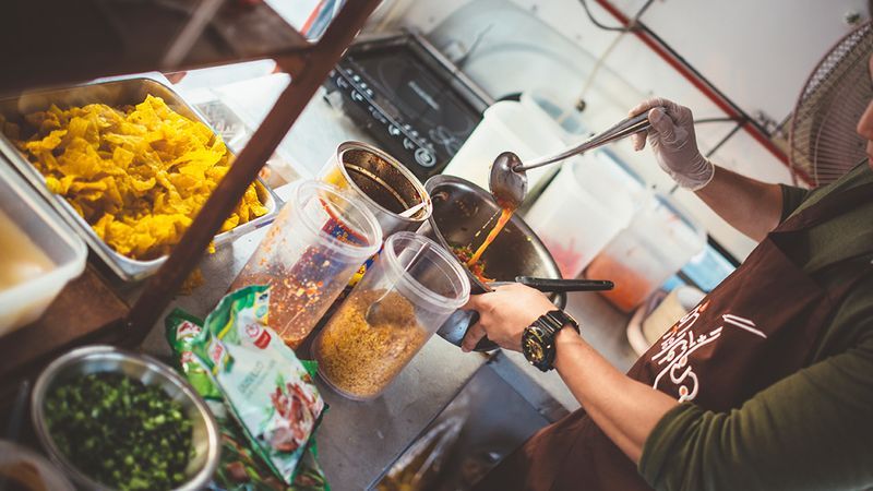 A chef at work in the kitchen
