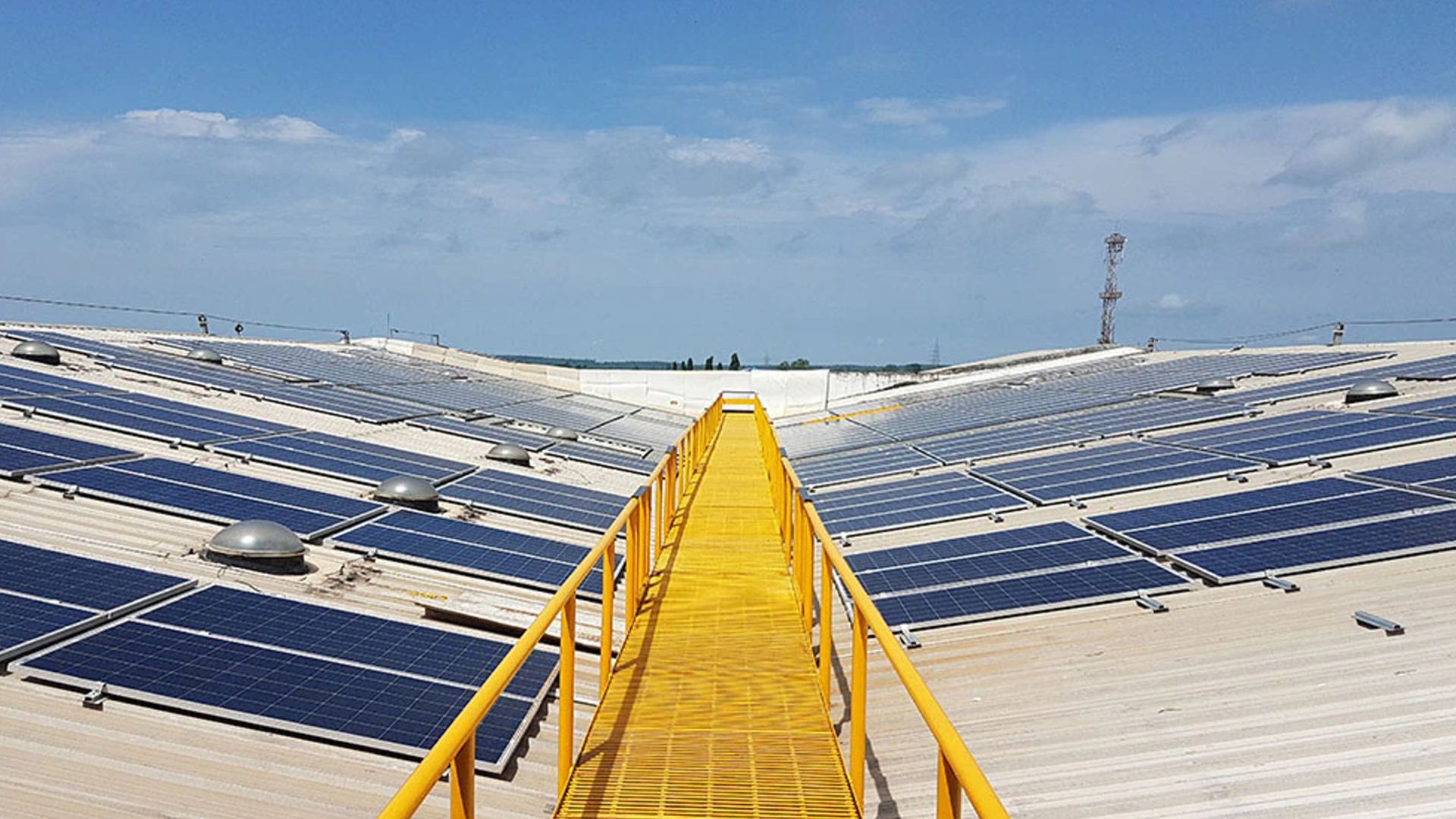 Ariel view of solar panels